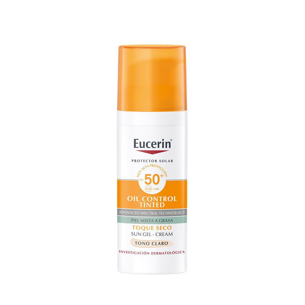 Protector solar EUCERIN toque seco color claro FPS 50 (50  ml)