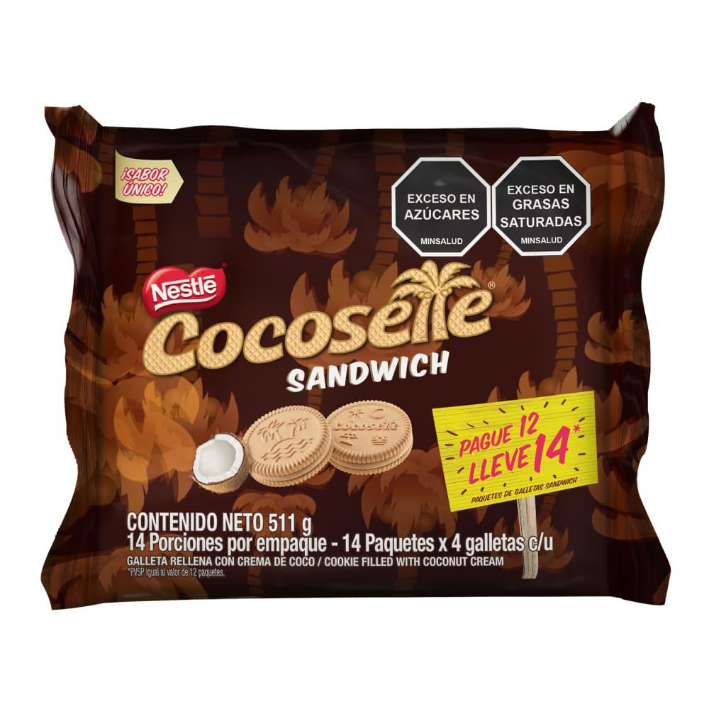 Galletas COCOSETTE relleno crema coco paga 12 lleva 14 (511  gr) img #2