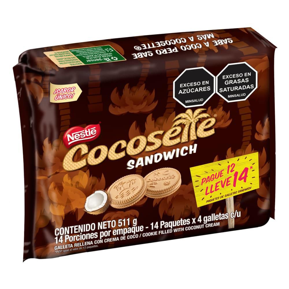 Galletas COCOSETTE relleno crema coco paga 12 lleva 14 (511  gr) img #5