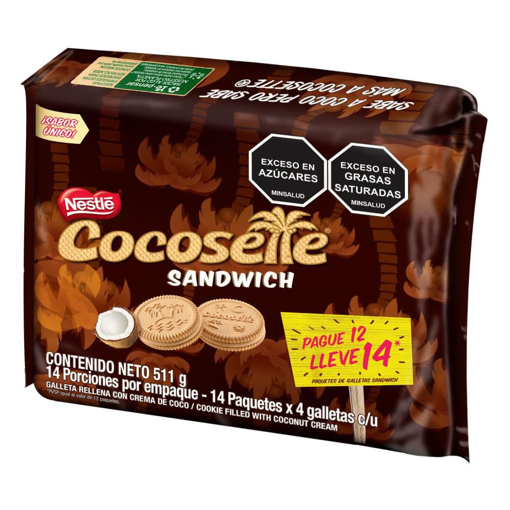 Galletas COCOSETTE relleno crema coco paga 12 lleva 14 (511  gr) img #6