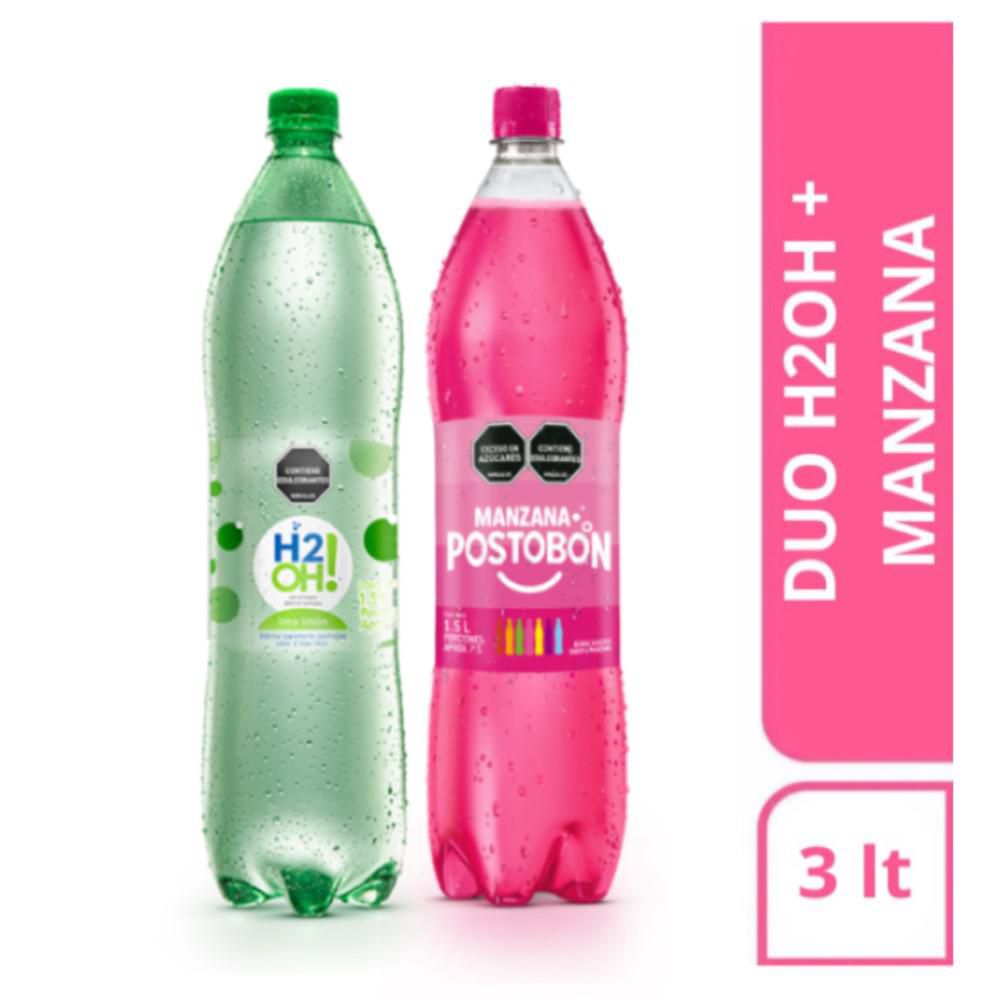 Agua saborizada H2O  + manzana (3000  ml) img #1