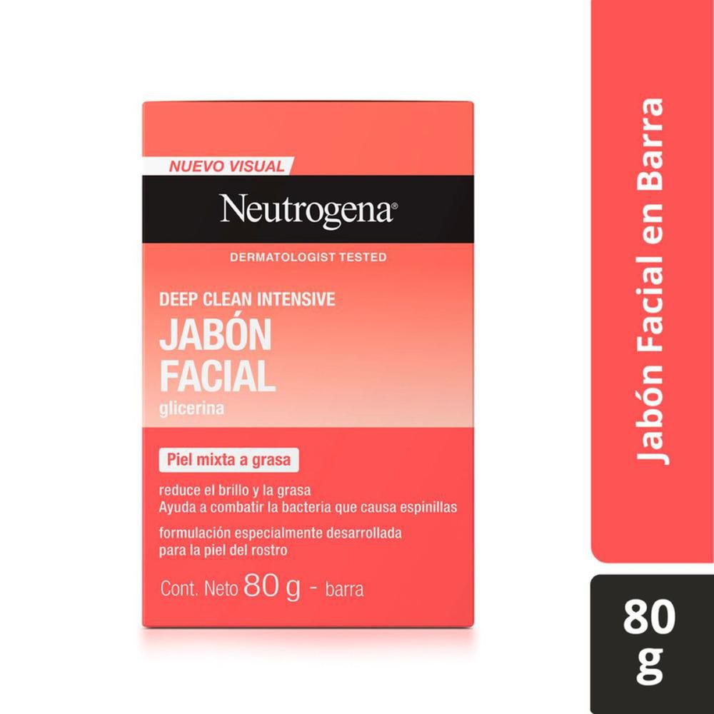 Jabón facial NEUTROGENA piel mixta a grasa (80  gr)