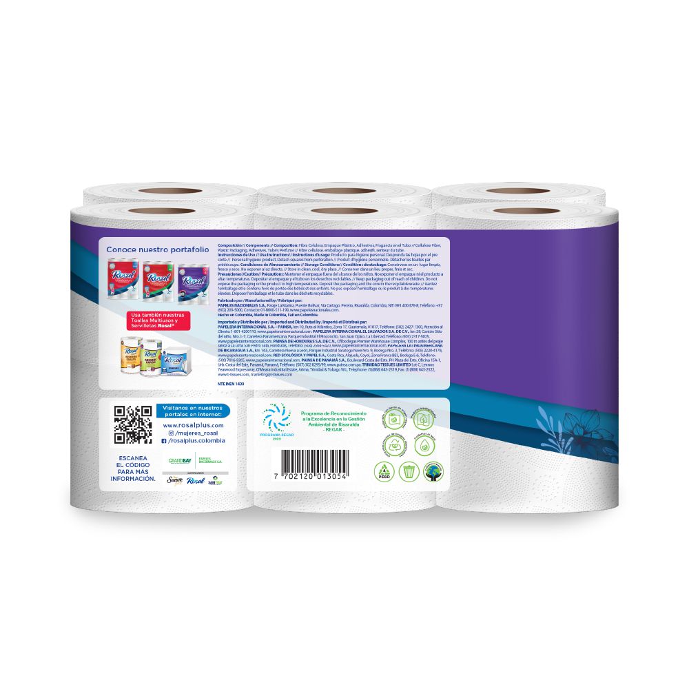 Papel higiénico ROSAL triple hoja x12 rollos (240  mts) img #3