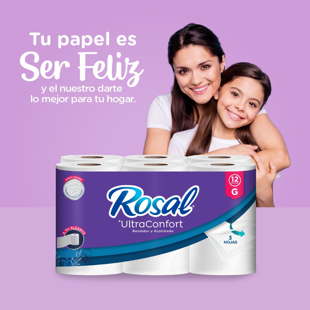 Papel higiénico ROSAL triple hoja x12 rollos (240  mts) img #4