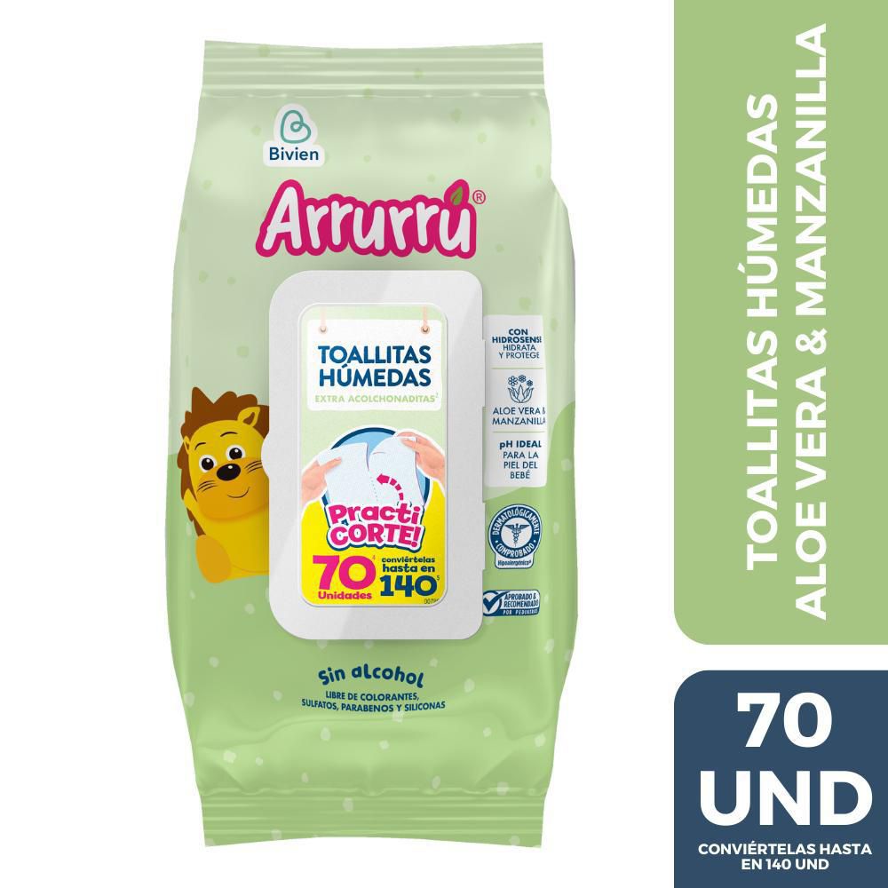 Toallitas húmedas ARRURRU aloe vera y manzanilla (70  und) img #1