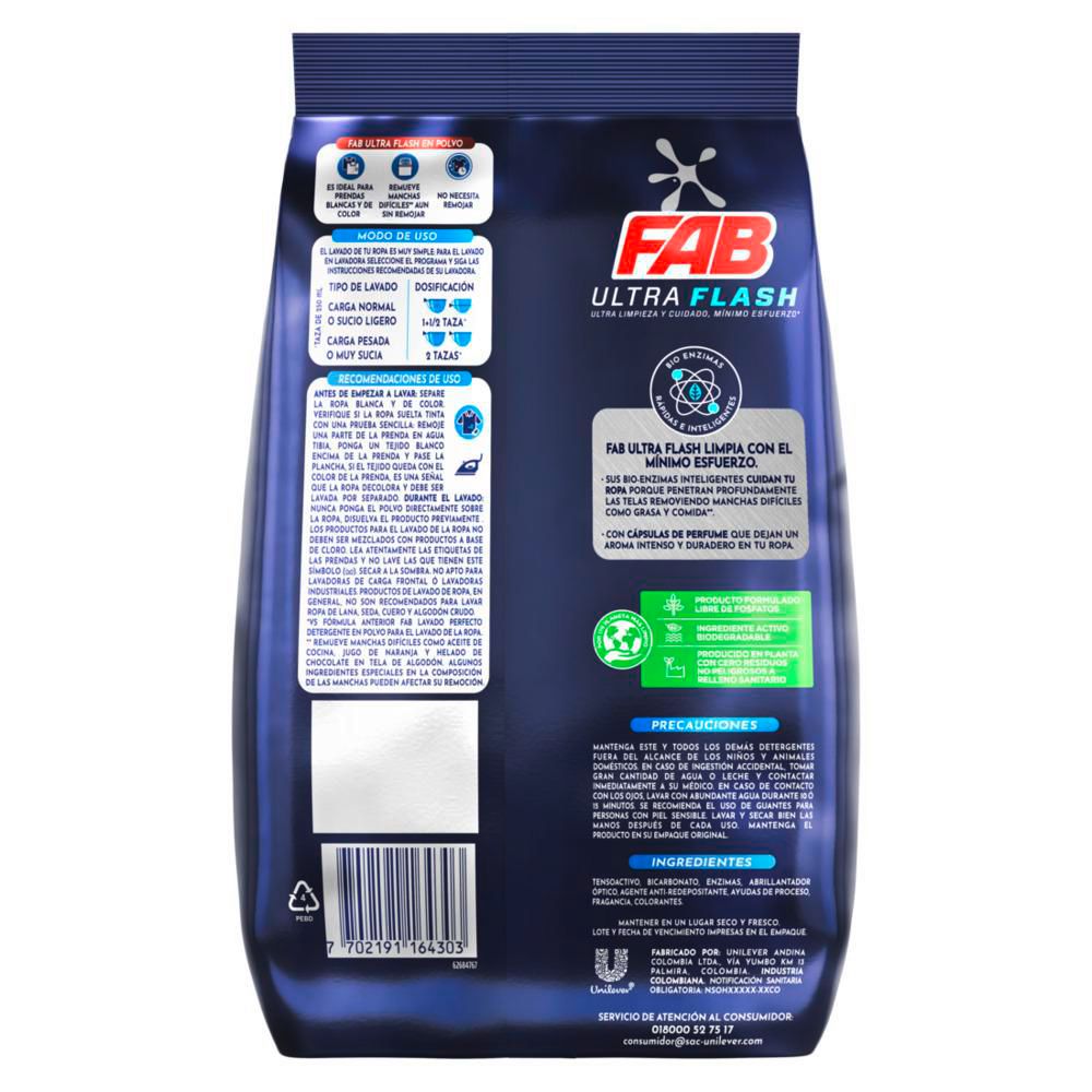 Detergente En Polvo FAB Ultra Flash (800  gr) img #4