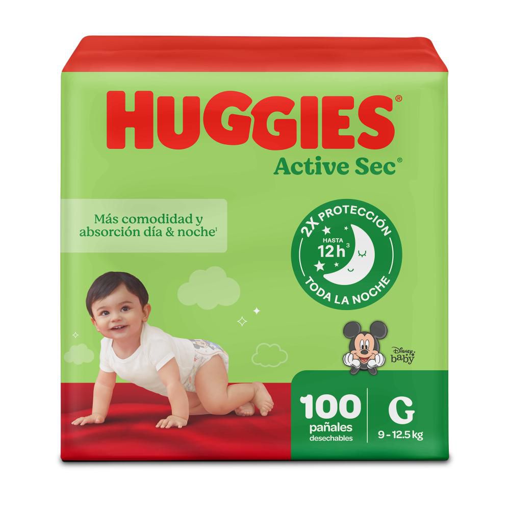 Pañales HUGGIES active sec 3G (100  und) img #1