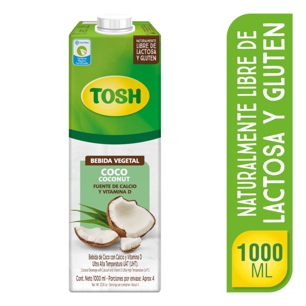 Bebida de coco TOSH funte de calcio y vitamina D (1000  ml)