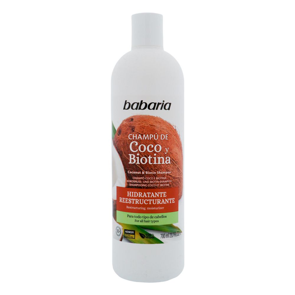 Shampoo BABARIA coco y biotina (700  ml)