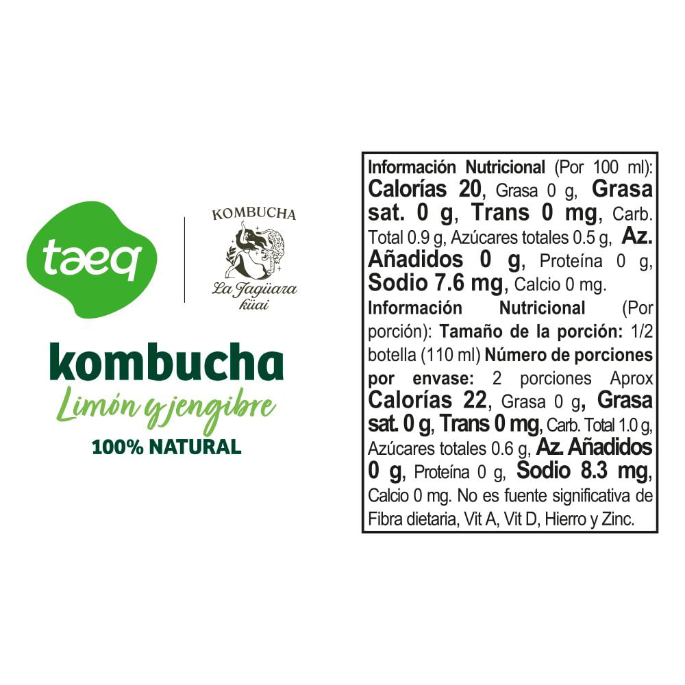 Kombucha TAEQ limón y jengibre (215  ml) img #2