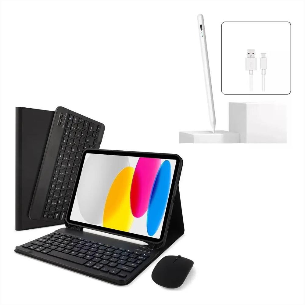 Estuche Teclado Para Tablet Ipad 10Ma Gen 10.9 Negro+Mouse+Lapiz img #1
