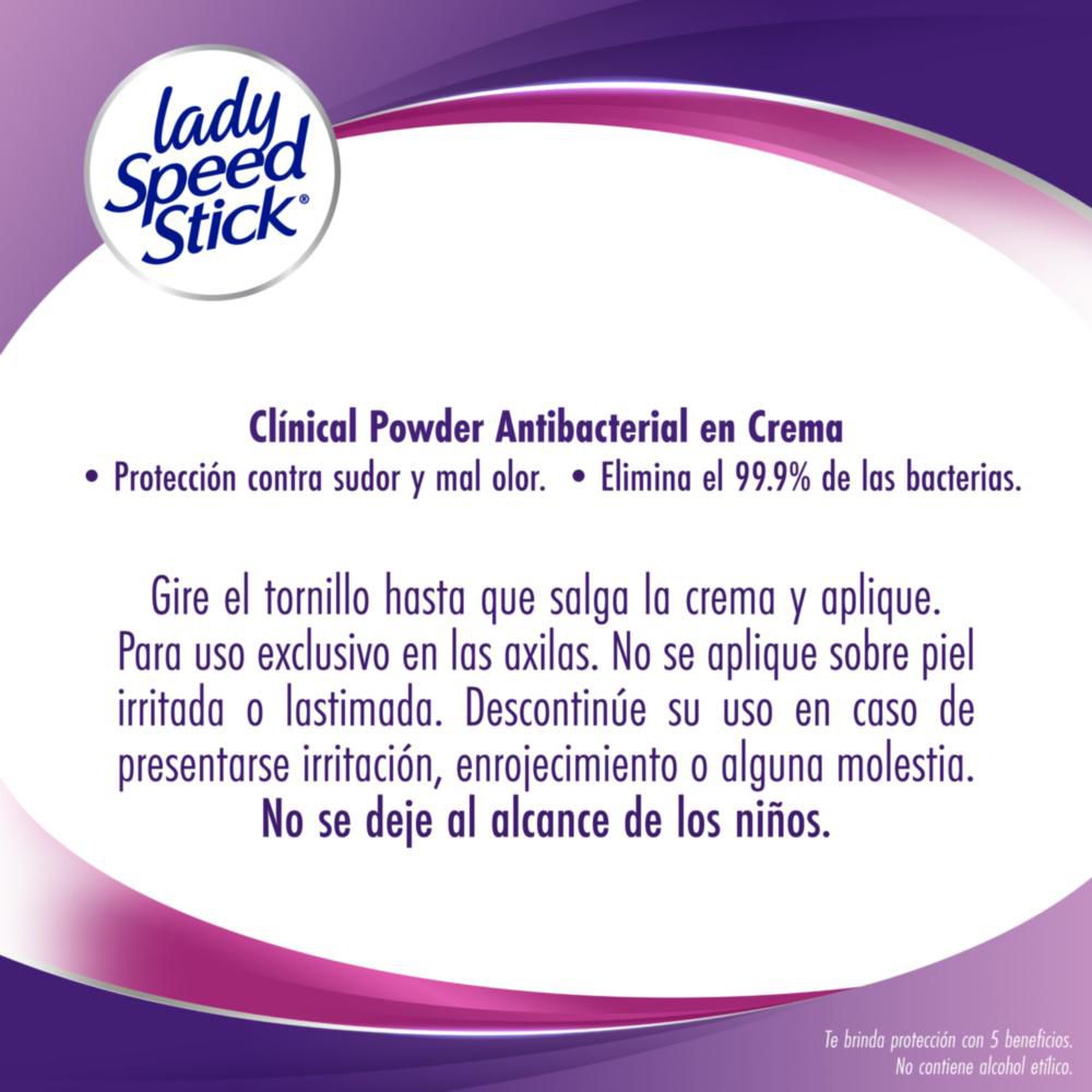 Desodorante LADY SPEED STICK crema clínical powder antibacterial (47  gr) img #6