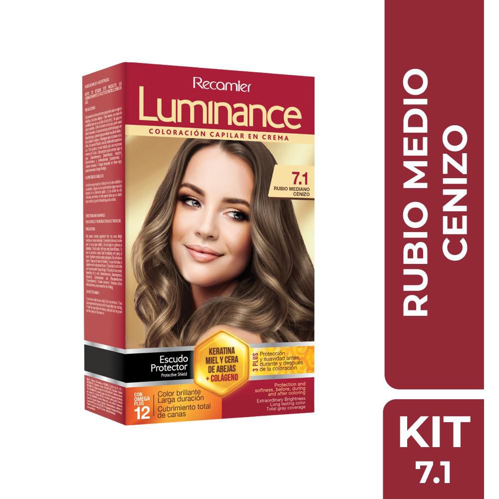 Tinte para cabello LUMINANCE rubio mediano cenizo (2  und)