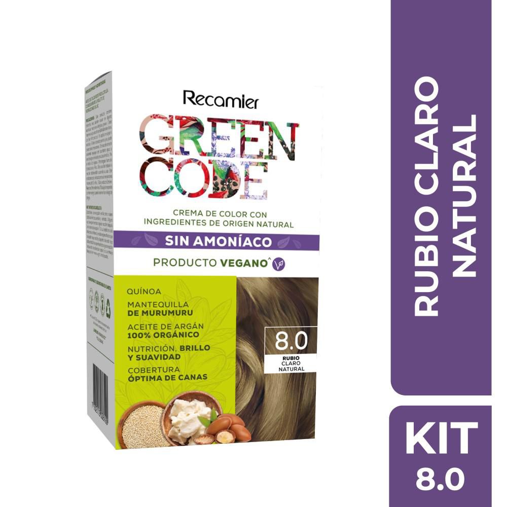 Tinte para cabello GREEN CODE rubio claro natural (1  und)