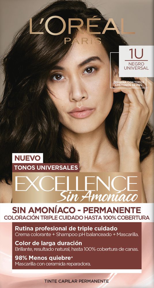 Tinte para cabello EXCELLENCE negro sin amoniaco (112.5  ml)