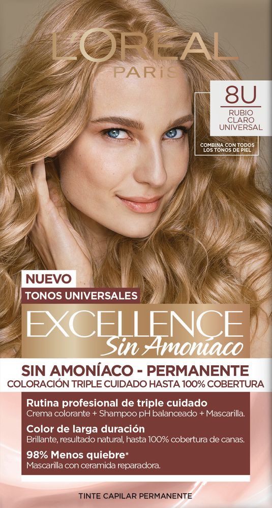 Tinte para cabello EXCELLENCE rubio claro sin amoniaco (125  ml)
