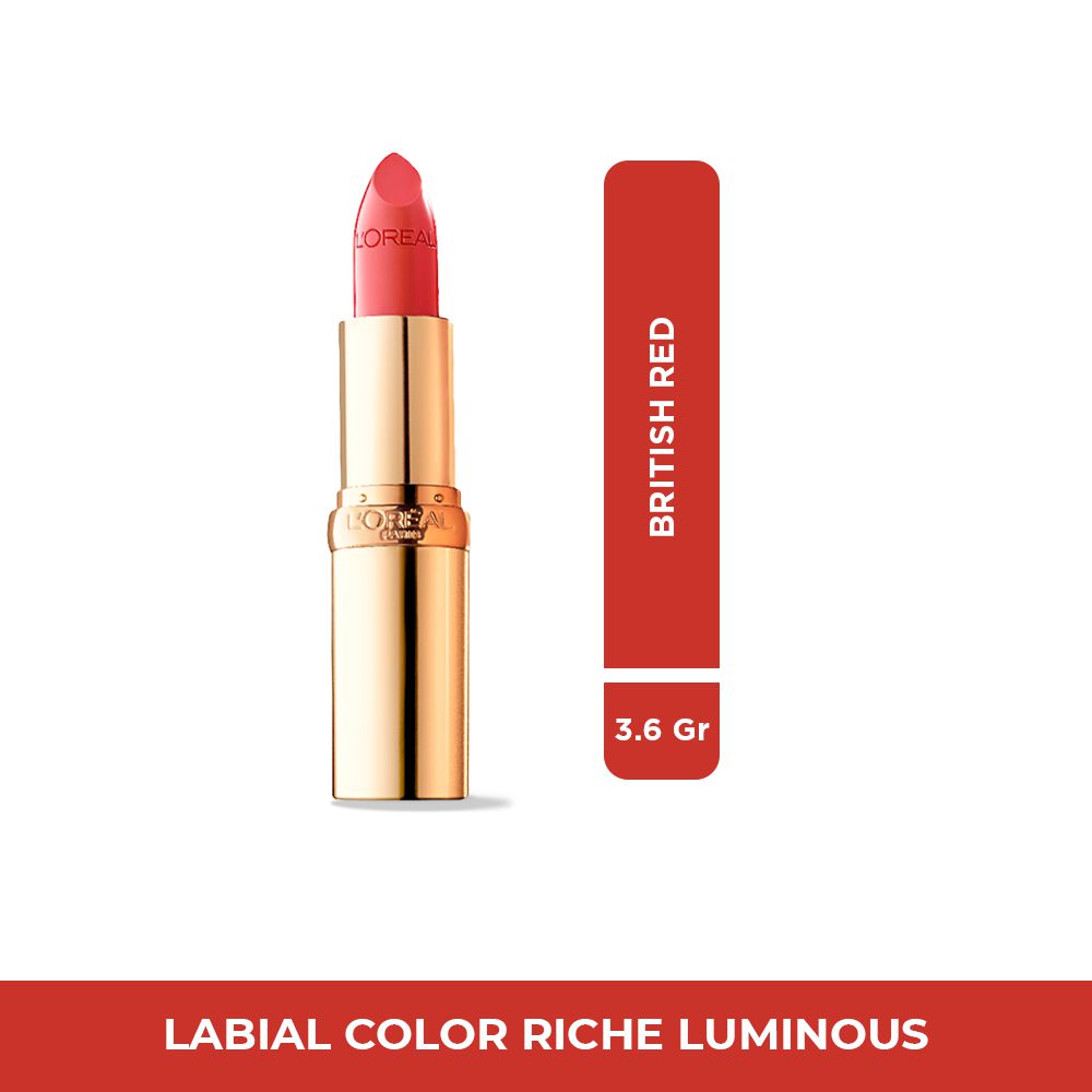 Labial LOREAL PARIS color riche luminous british red350 (3.6  gr) img #1