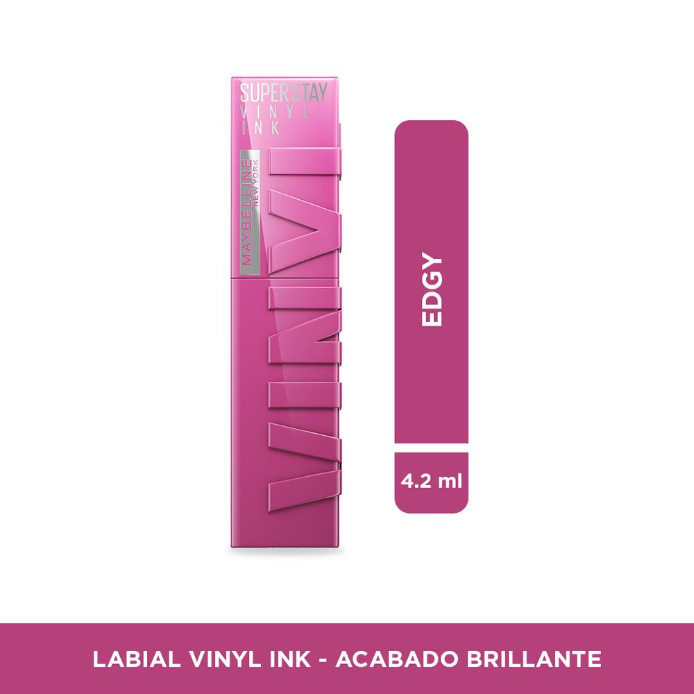 Labial MAYBELLINE super stay vinyl ink edgy 165 (4.2  ml)