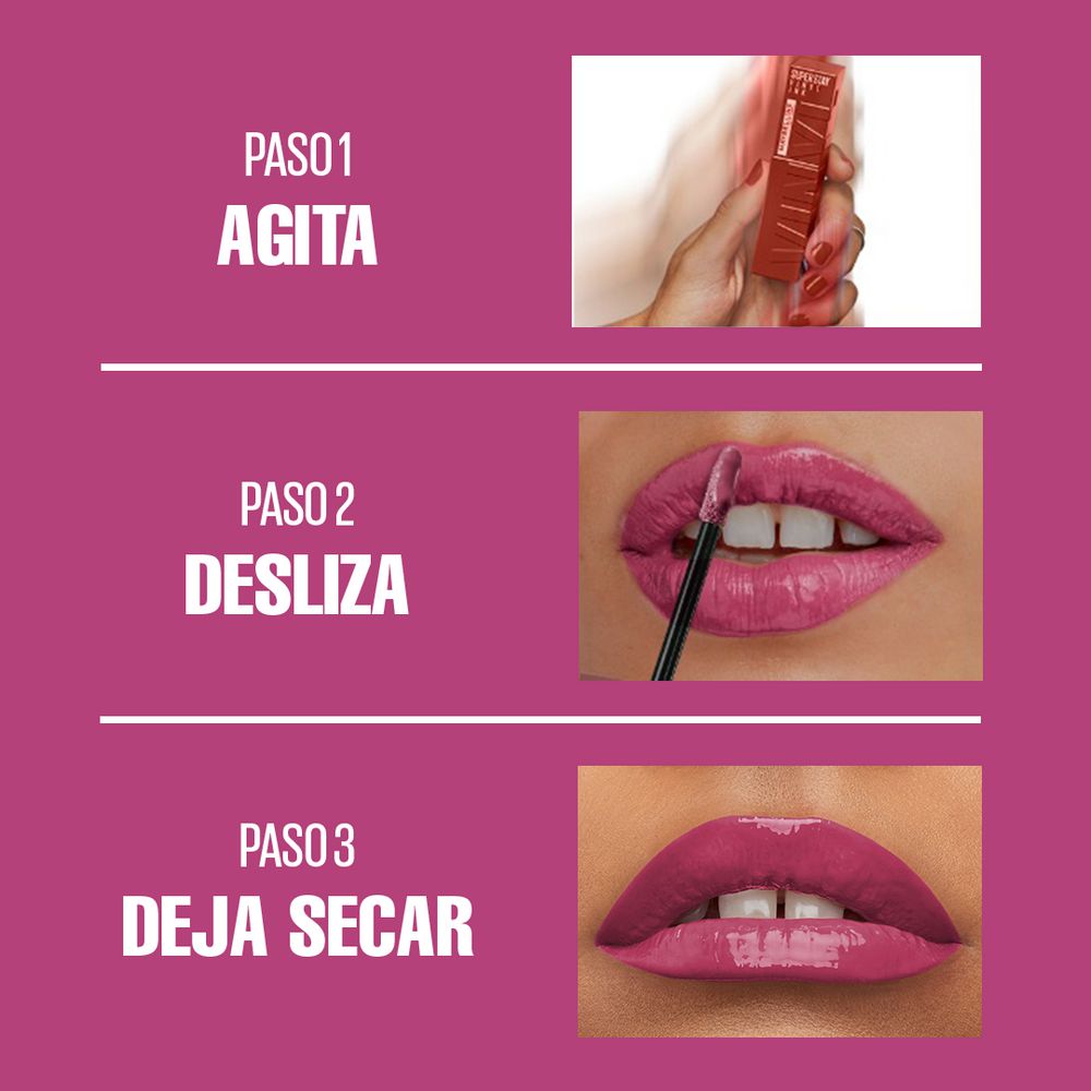 Labial MAYBELLINE super stay vinyl ink edgy 165 (4.2  ml) img #6