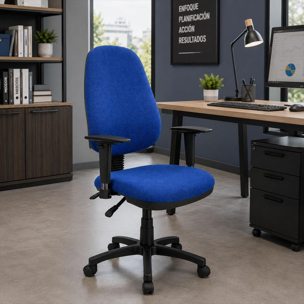 Silla De Oficina Ergonómica Azul Con Brazos De Altura Ajustable img #2