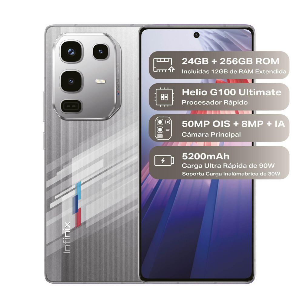 Celular INFINIX NOTE 50 PRO 256 GB 8 GB RAM Gris Edicion Racing