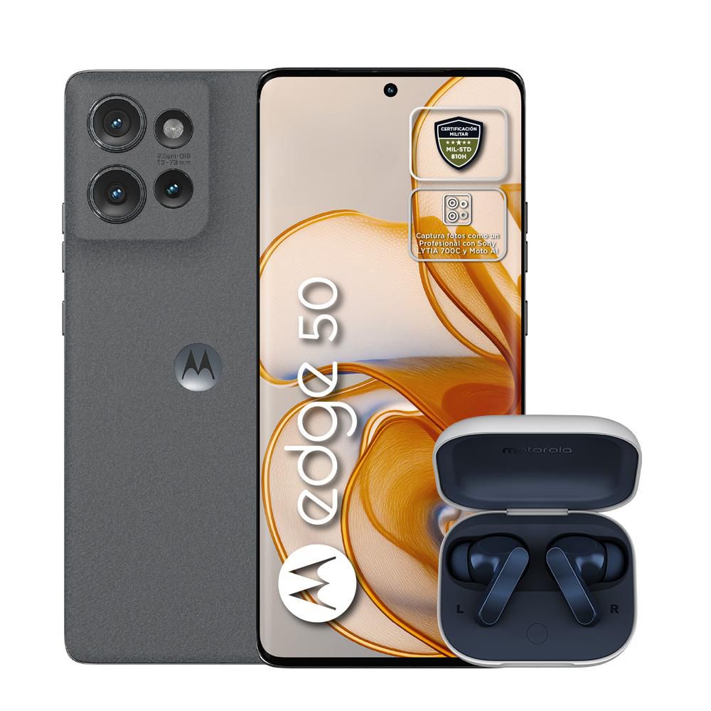 Celular MOTOROLA Edge 50 5G 256 GB 12 GB RAM Gris  + Moto Buds Celular MOTOROLA Edge 50 5G 256 GB 12 GB RAM Gris  + Moto Buds