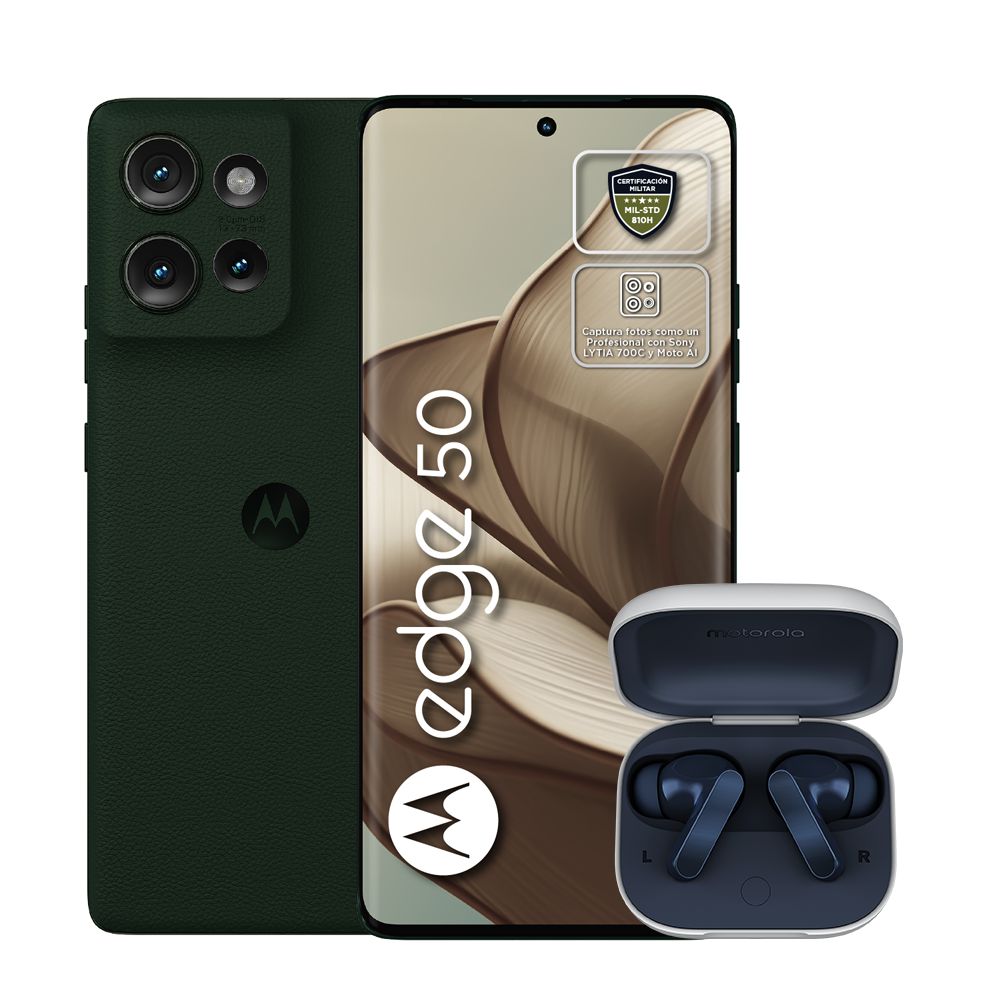 Celular MOTOROLA Edge 50 5G 256 GB 12 GB RAM Verde  + Moto Buds Celular MOTOROLA Edge 50 5G 256 GB 12 GB RAM Verde  + Moto Buds
