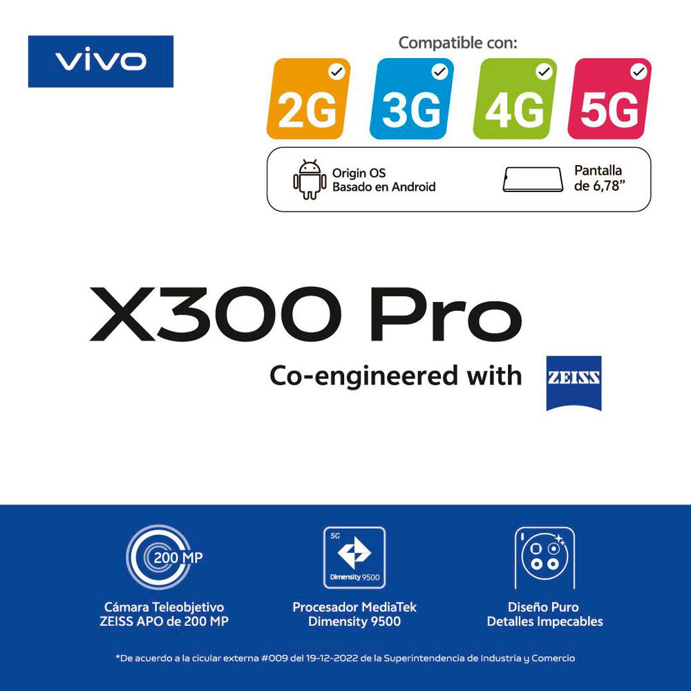 Celular VIVO X300 PRO 5G 512 GB 16 GB RAM Marron  + Audifonos img #8