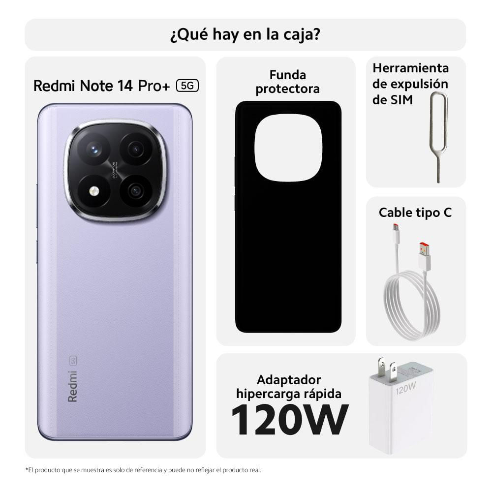 Celular XIAOMI Redmi Note 14 Pro+ 5G 256 GB 8 GB RAM Morado  + Smart Band 9 Pro Silver img #3