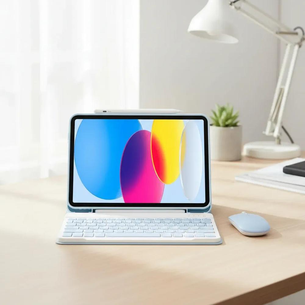 Estuche Teclado Para Tablet Samsung A9 Plus X210 X215 Azul+Mouse+Lapiz img #2