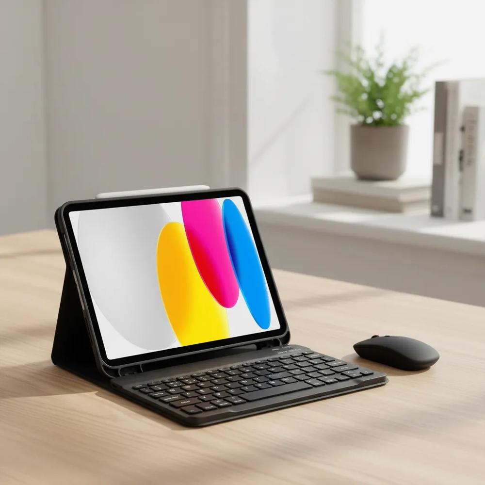 Estuche Teclado Para Ipad A16 2025 Negro+Mouse+Vidrio img #4
