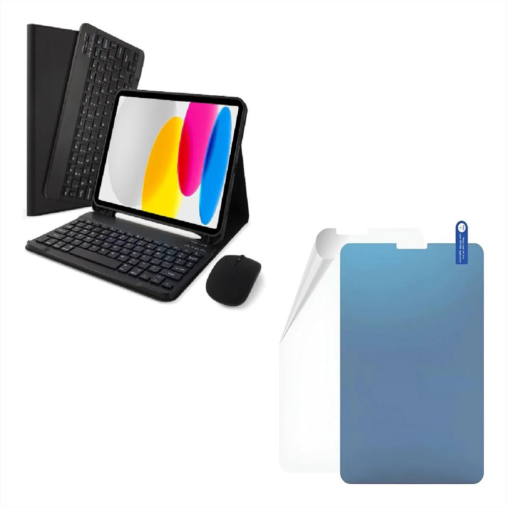 Estuche Teclado Para Ipad A16 2025 Negro+Mouse+Paperlike img #1