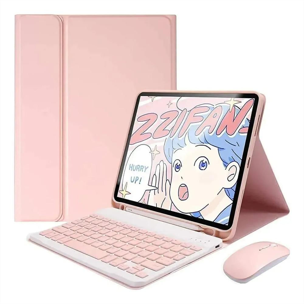 Estuche Teclado Para Tablet Lenovo Idea Tab 11 Rosa+Mouse+Paperlike img #5