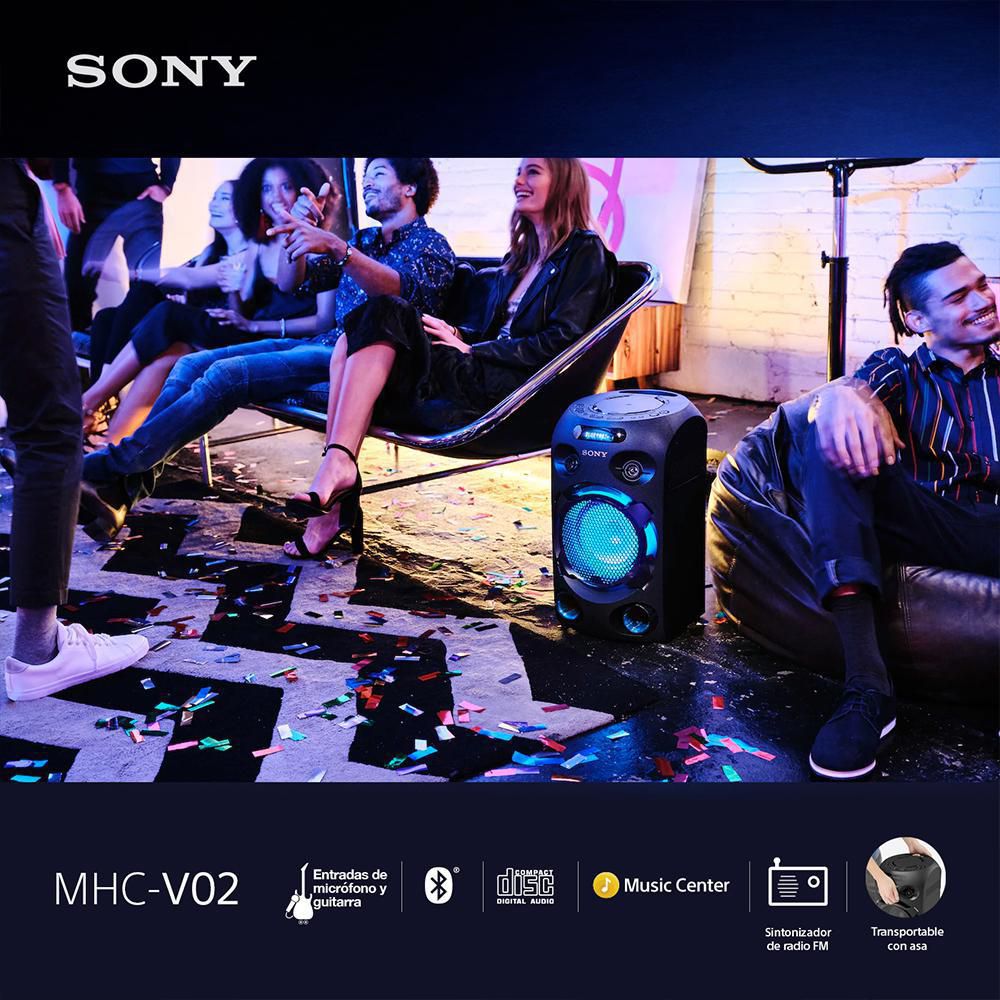 Minicomponente SONY MHCV02 80 W Negro Bluetooth img #2