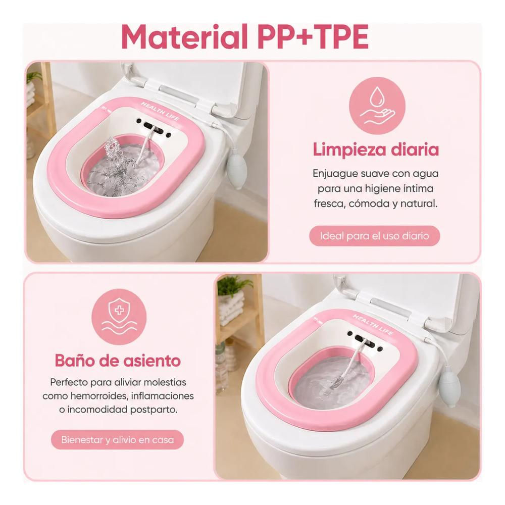 Baño De Asiento Plegable Hemorroides Posparto Con Bomba Manu img #2