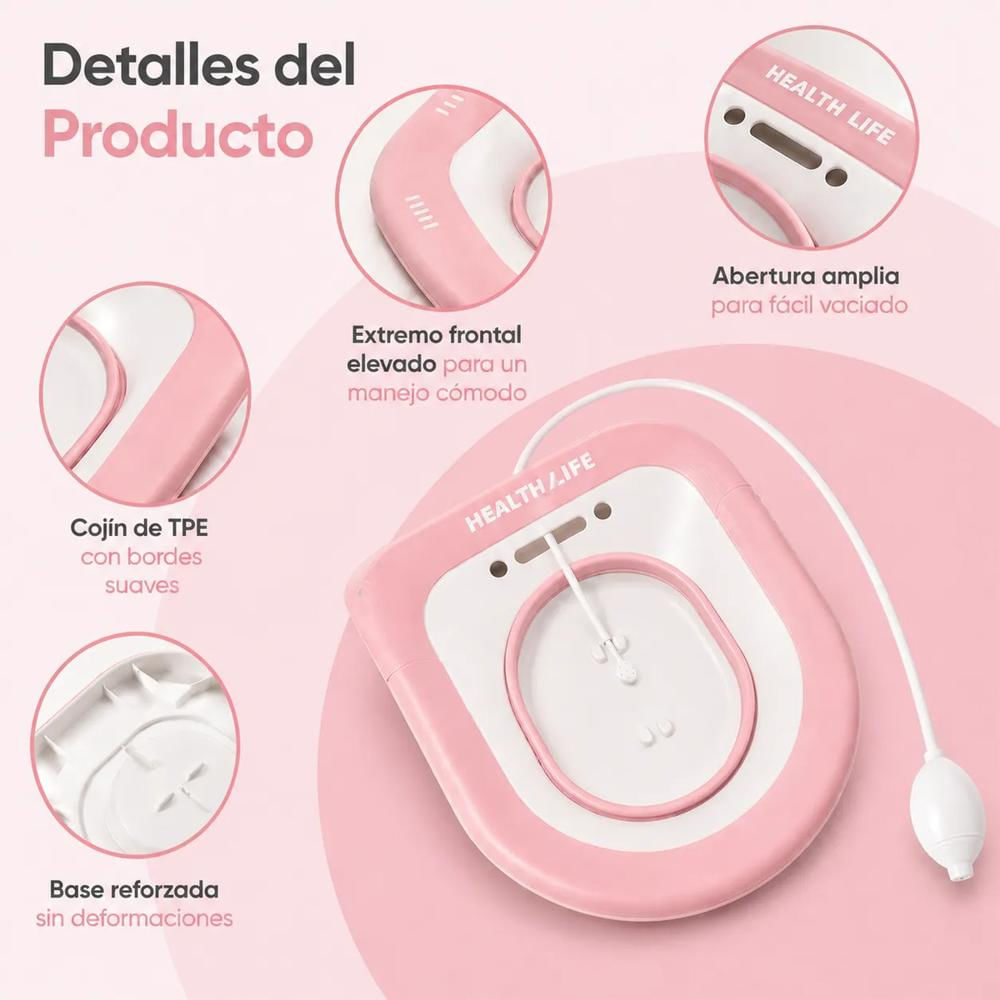 Baño De Asiento Plegable Hemorroides Posparto Con Bomba Manu img #3