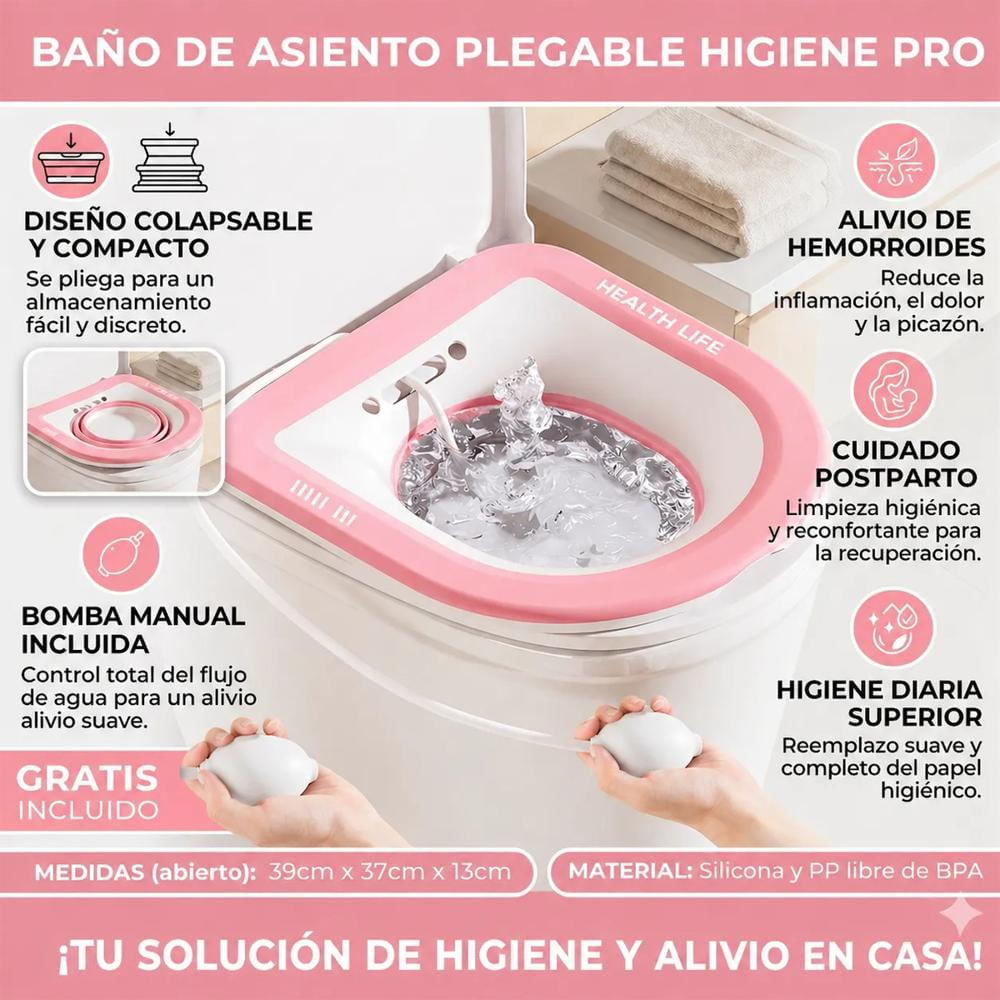 Baño De Asiento Plegable Hemorroides Posparto Con Bomba Manu img #4