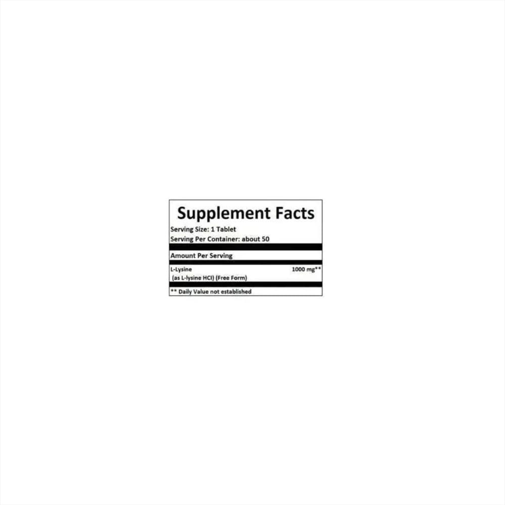 L Lysine 1000 Mg X 50 Tabletas Solgar img #2