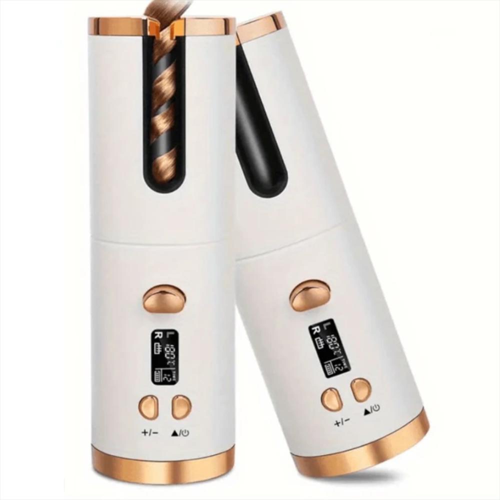 Rizador Cabello Automatico Inalambrico Recargable Led Con Pantalla Lcd Blanci img #1