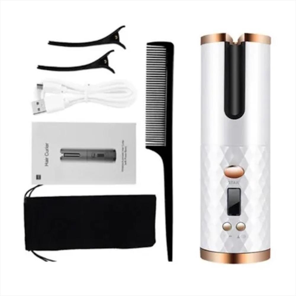 Rizador Cabello Automatico Inalambrico Recargable Led Con Pantalla Lcd Blanci img #3