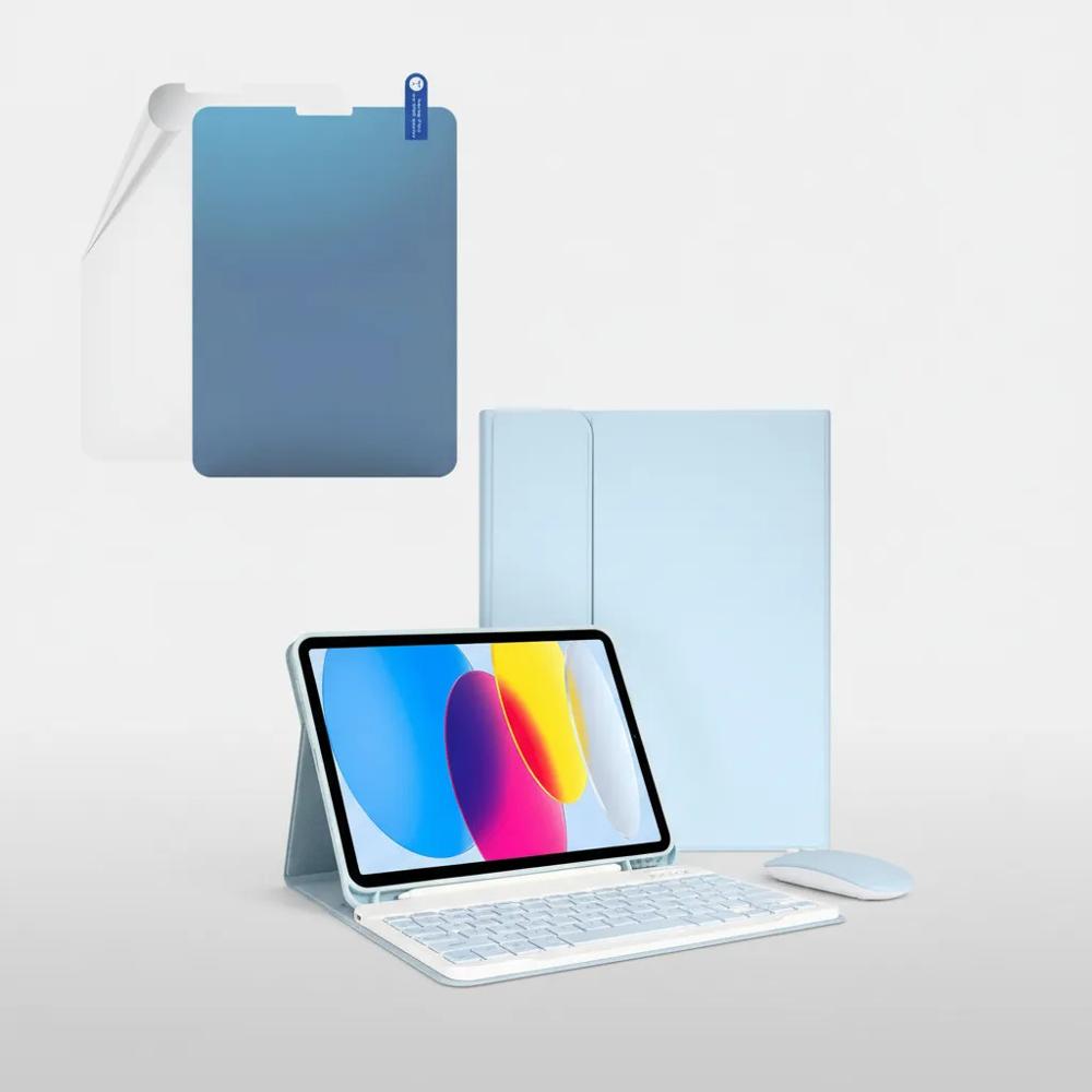 Estuche Teclado Para Tablet Samsung A9 Plus X210 X215 Azul+Mouse+Paperlike img #2