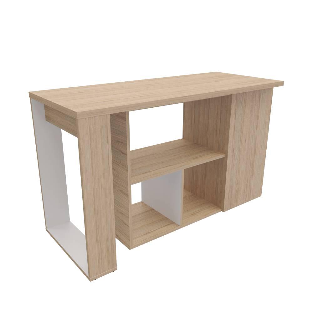Escritorio En L Quadratta Rovere 126 Cm Transformable Con Entrepaños img #2