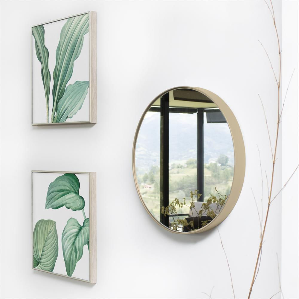 Espejo De Pared Dorado 40X40cm Redondo Con Marco Metalico img #4