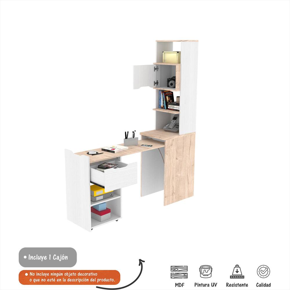 Biblioteca Duna 40X180cm Con Cinco Compartimientos Y Con Dos Cajones img #2