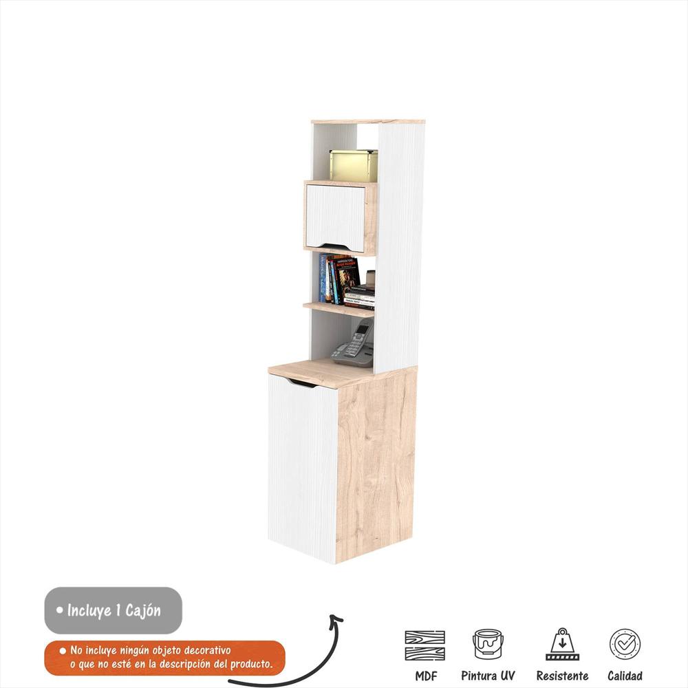 Biblioteca Duna 40X180cm Con Cinco Compartimientos Y Con Dos Cajones img #3