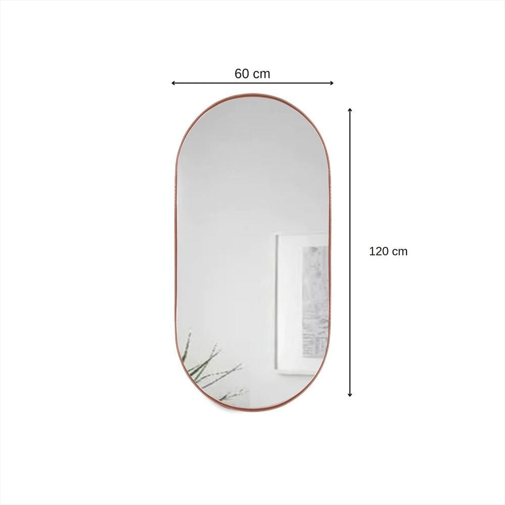 Espejo De Pared Cobre 60X120cm Ovalado Con Marco Metalico img #4