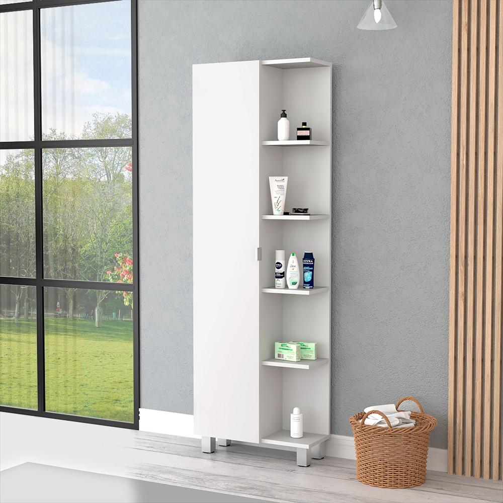 Mueble Esquinero Urano Blanco 51.2X158cm Con Siete Entrepaños img #5