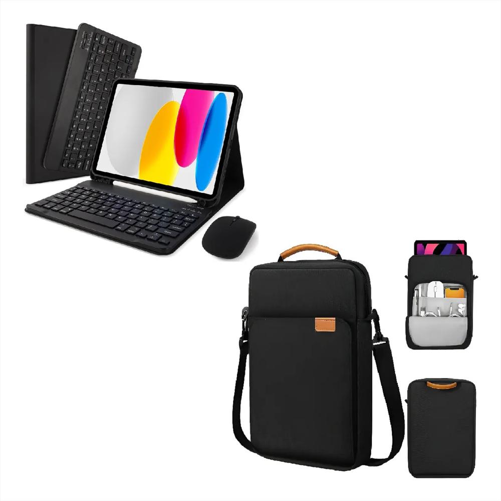 Stuche Teclado Para Ipad Pro 11 M4 2024 Negro+Mouse+Bolso img #1
