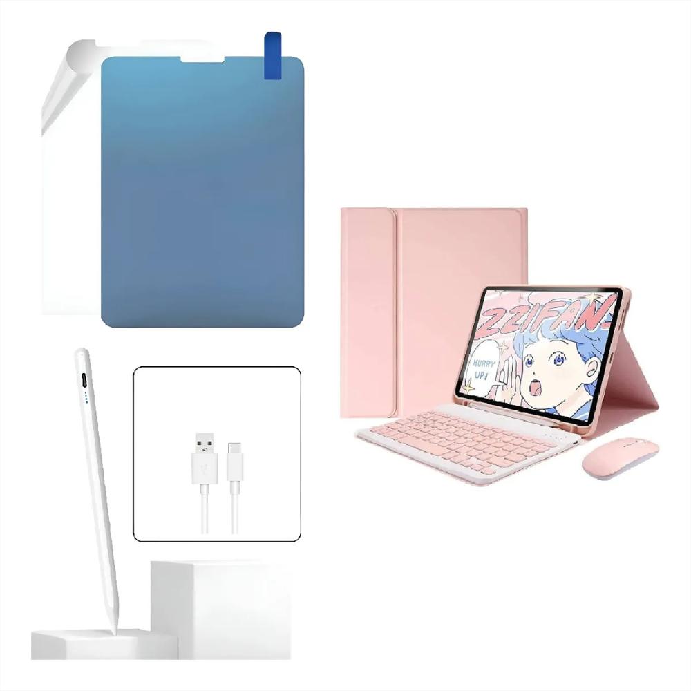 Estuche Teclado Para Tablet Lenovo Tab K11 Rosa+Mouse+ img #1