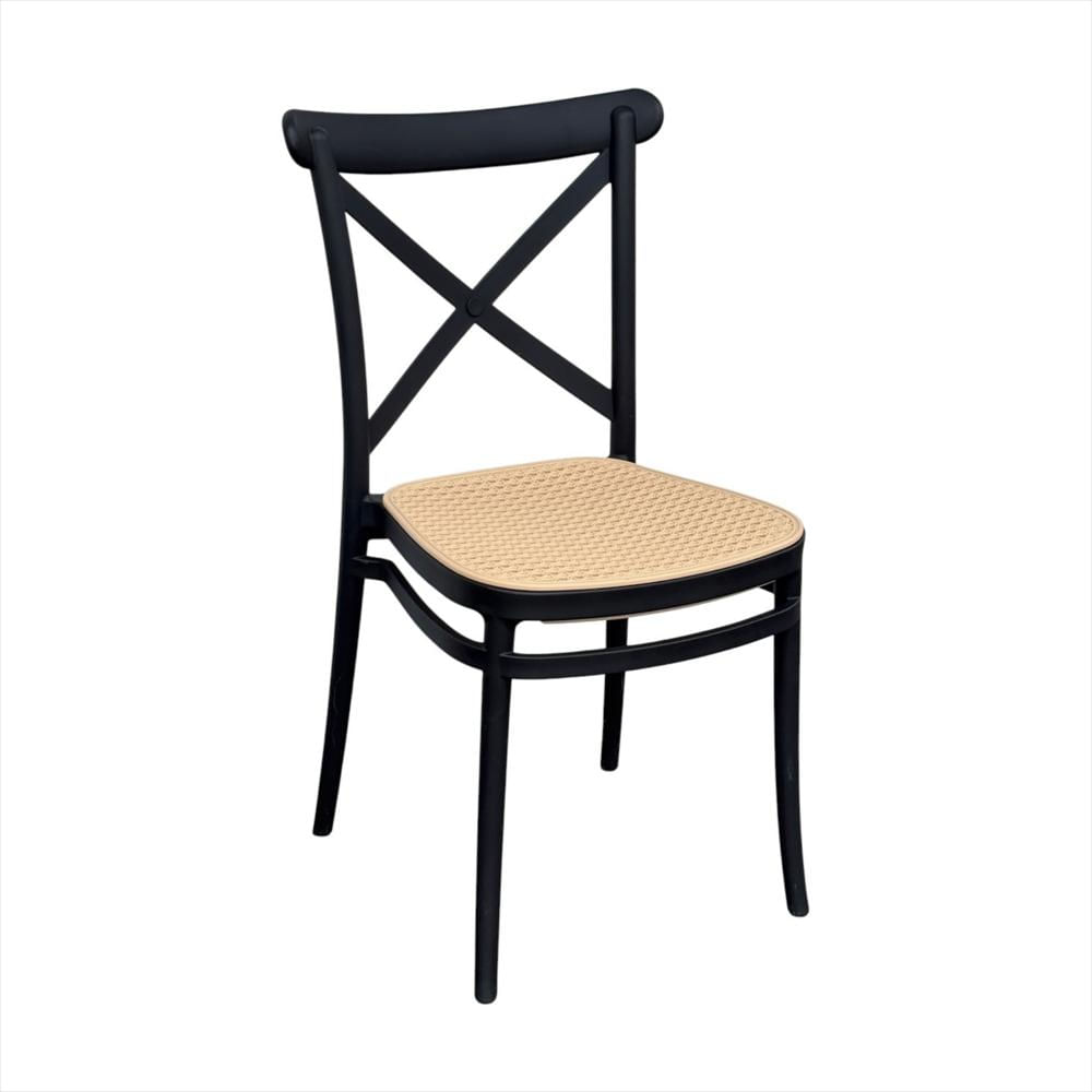 Silla Crossback Alis Color Negro Tipo Mimbre img #2